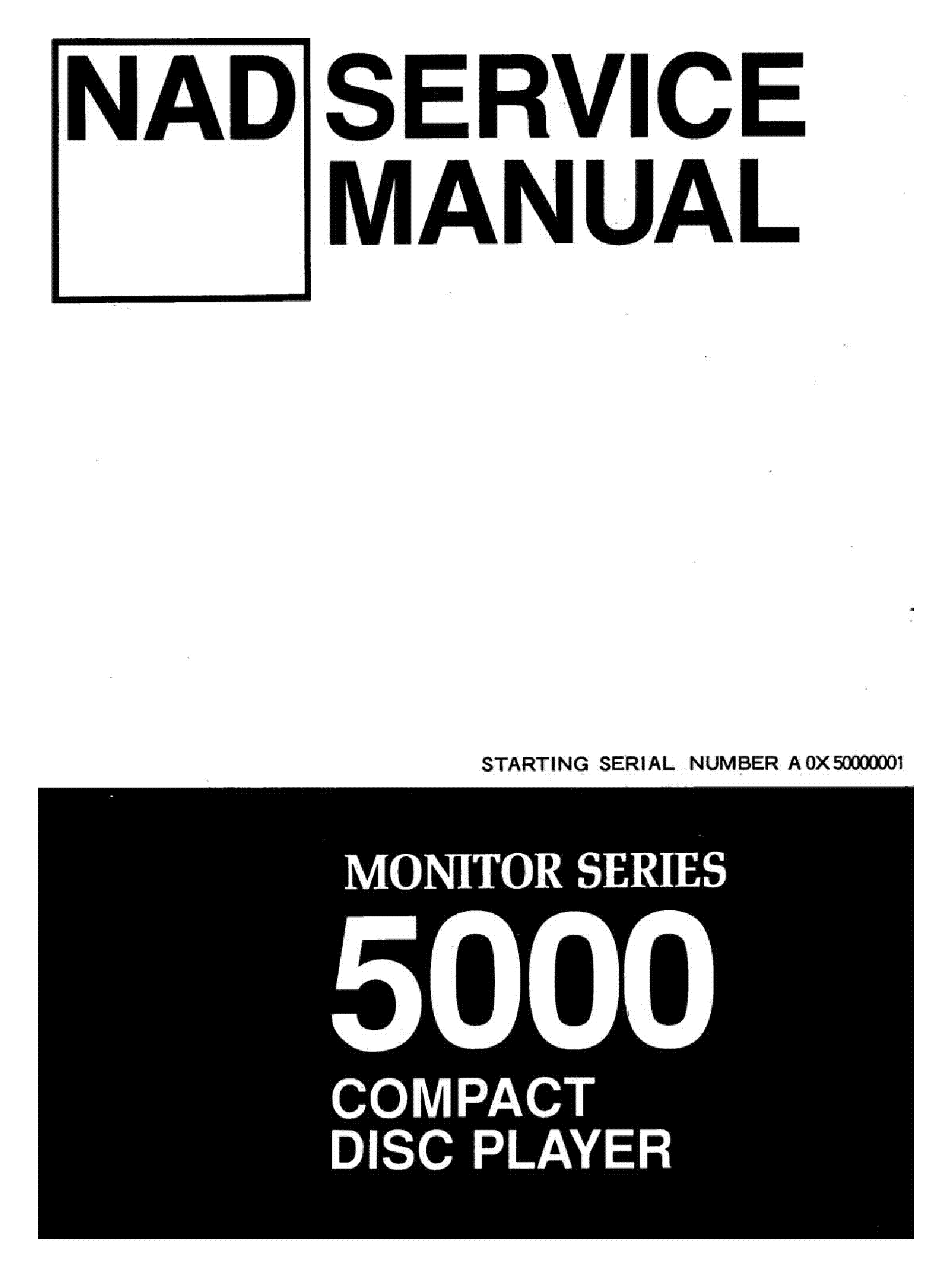 NAD CD-5000 service manual (1st page)