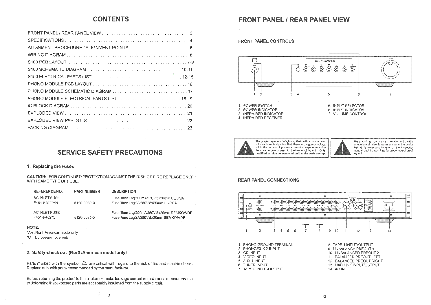 NAD S100 SM service manual (2nd page)