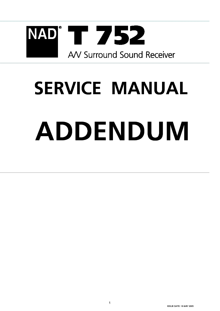 NAD T752 SM ADD 2 service manual (1st page)