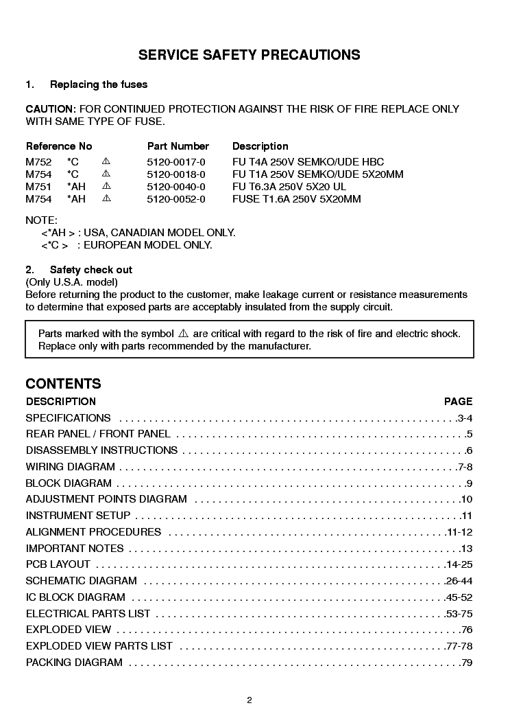 NAD T761 NOV 01 SM service manual (2nd page)