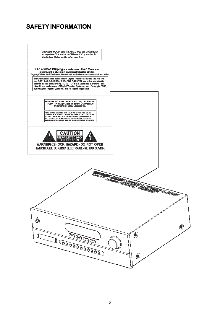 NAD T762 SM 1 service manual (2nd page)
