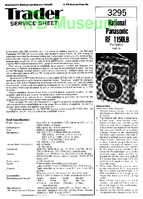 NATIONAL RF 1150LB TRADER service manual