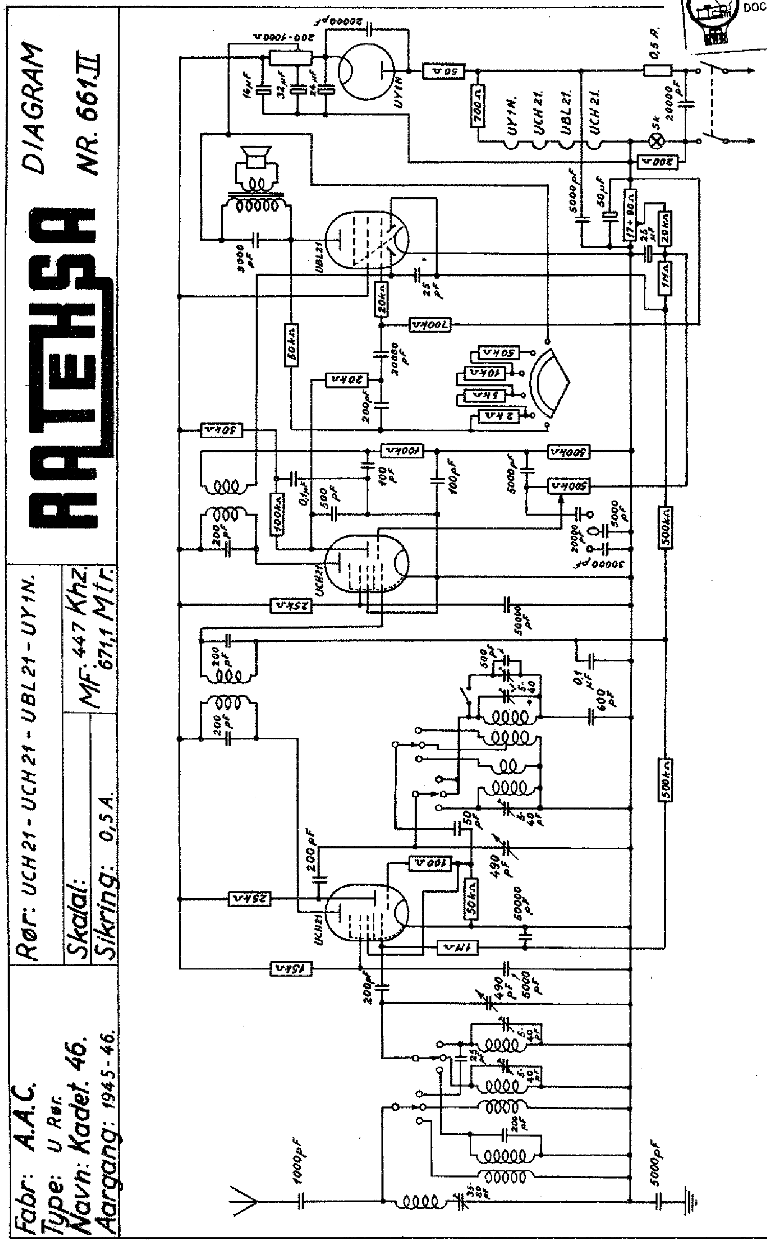 AAC KADET46 RECEIVER 1945 SCH service manual