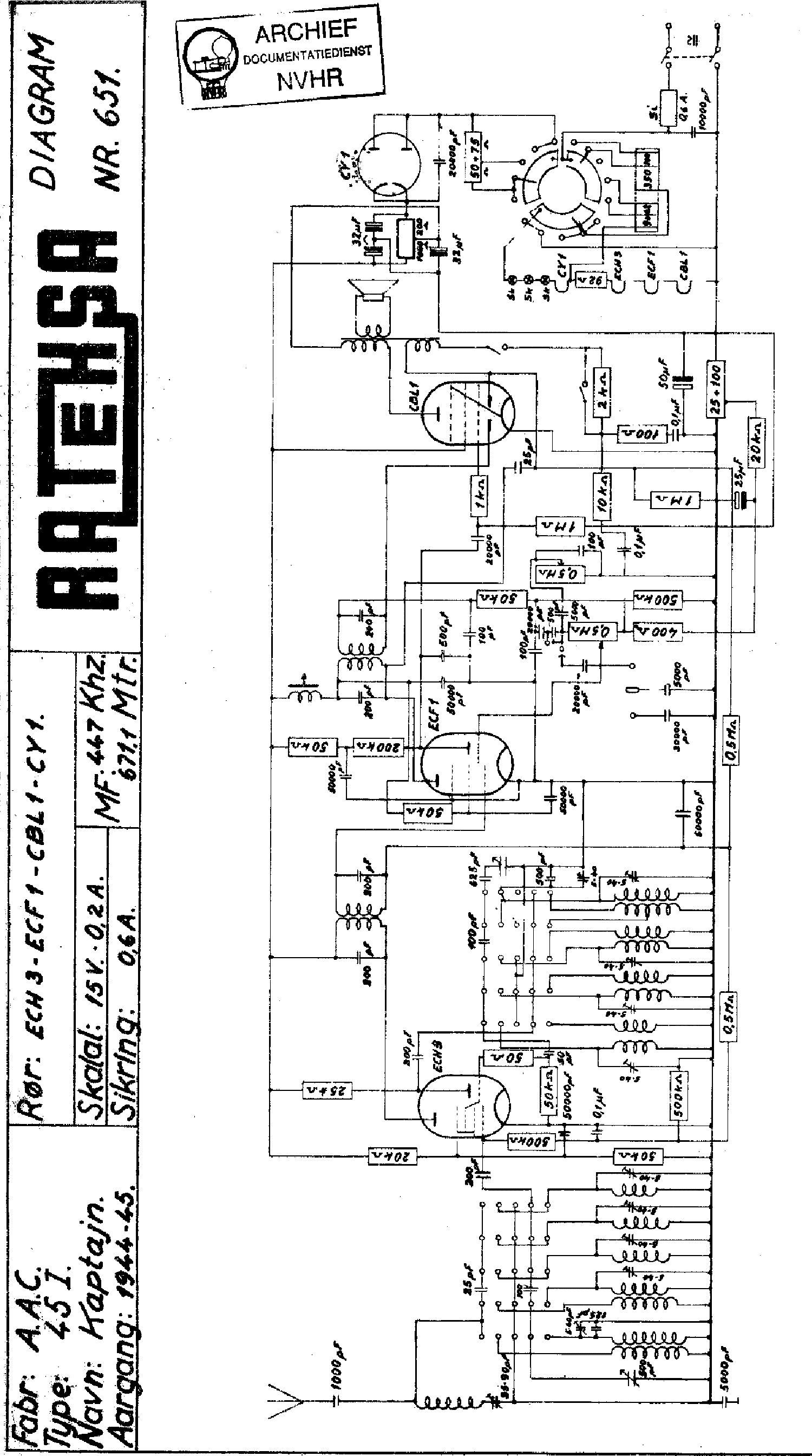 AAC KAPTAJN45 RECEIVER 1944 SCH service manual