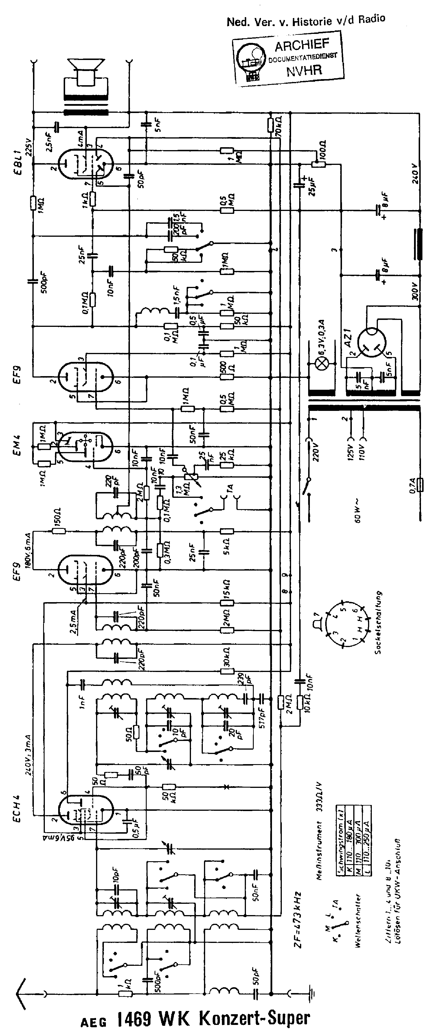 AEG 1469WK KONZERT-SUPER RECEIVER SCH service manual