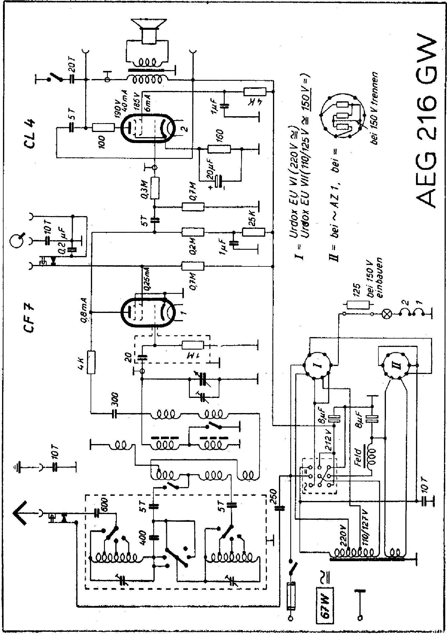 AEG 216GW RECEIVER SCH service manual