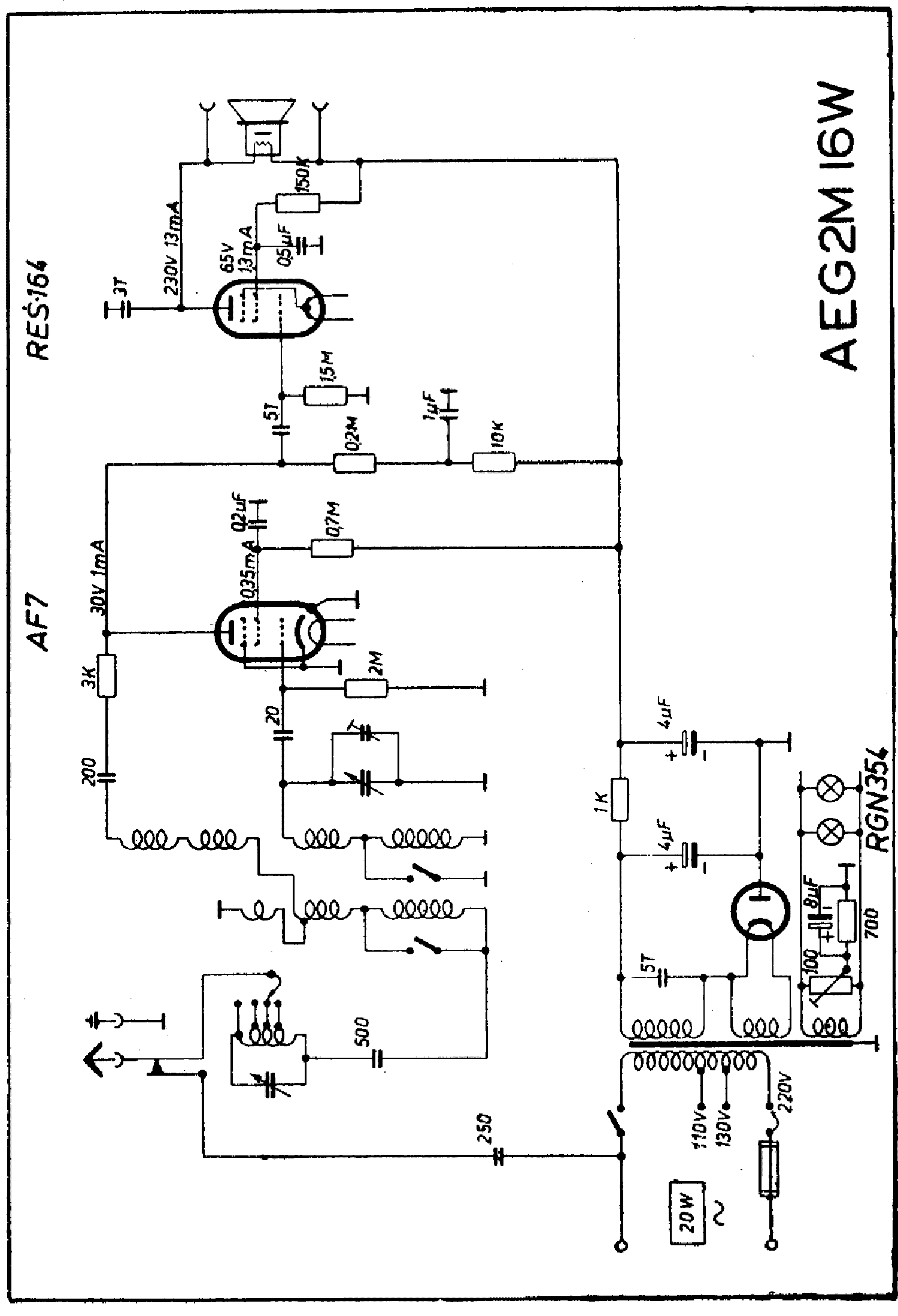 AEG 2M16W RECEIVER SCH service manual