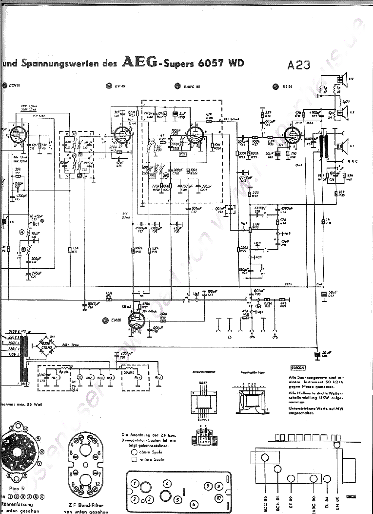 AEG 6057 WD RADIO 1957 SCH service manual