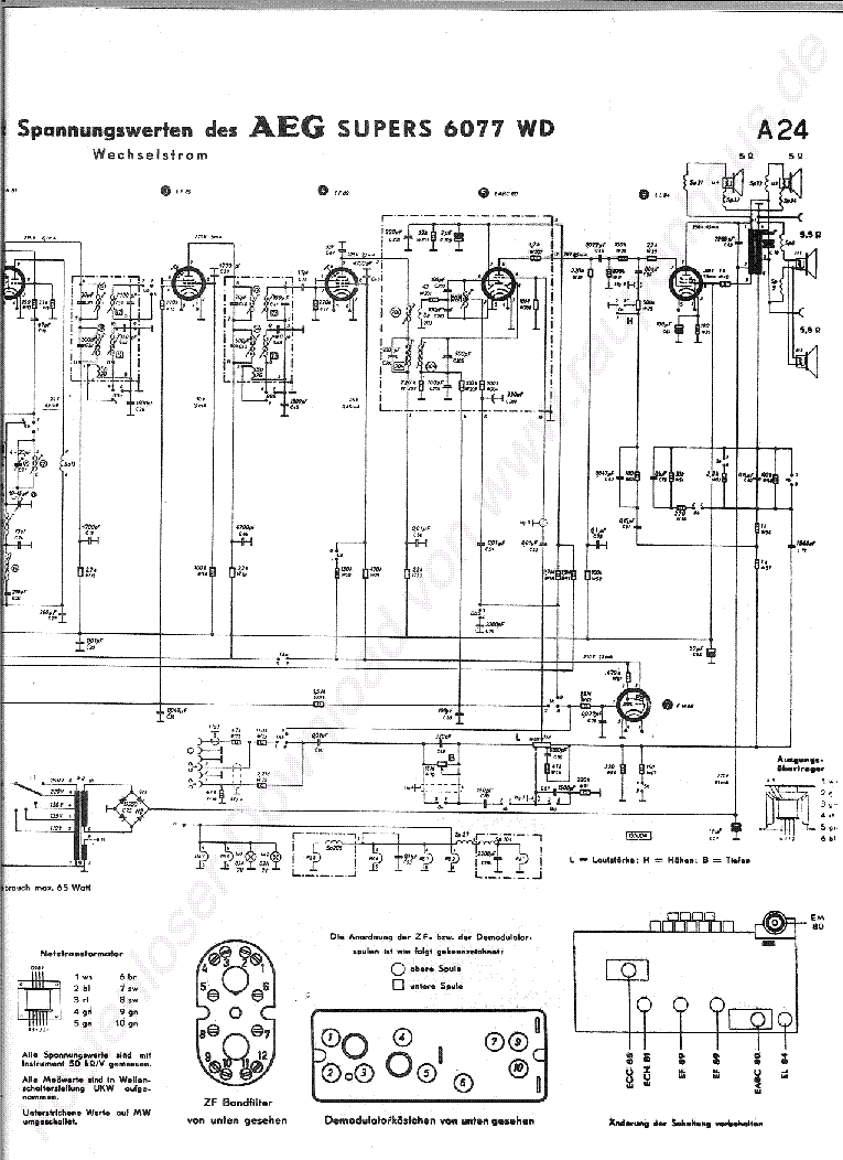 AEG 6077 WD RADIO 1957 SCH service manual