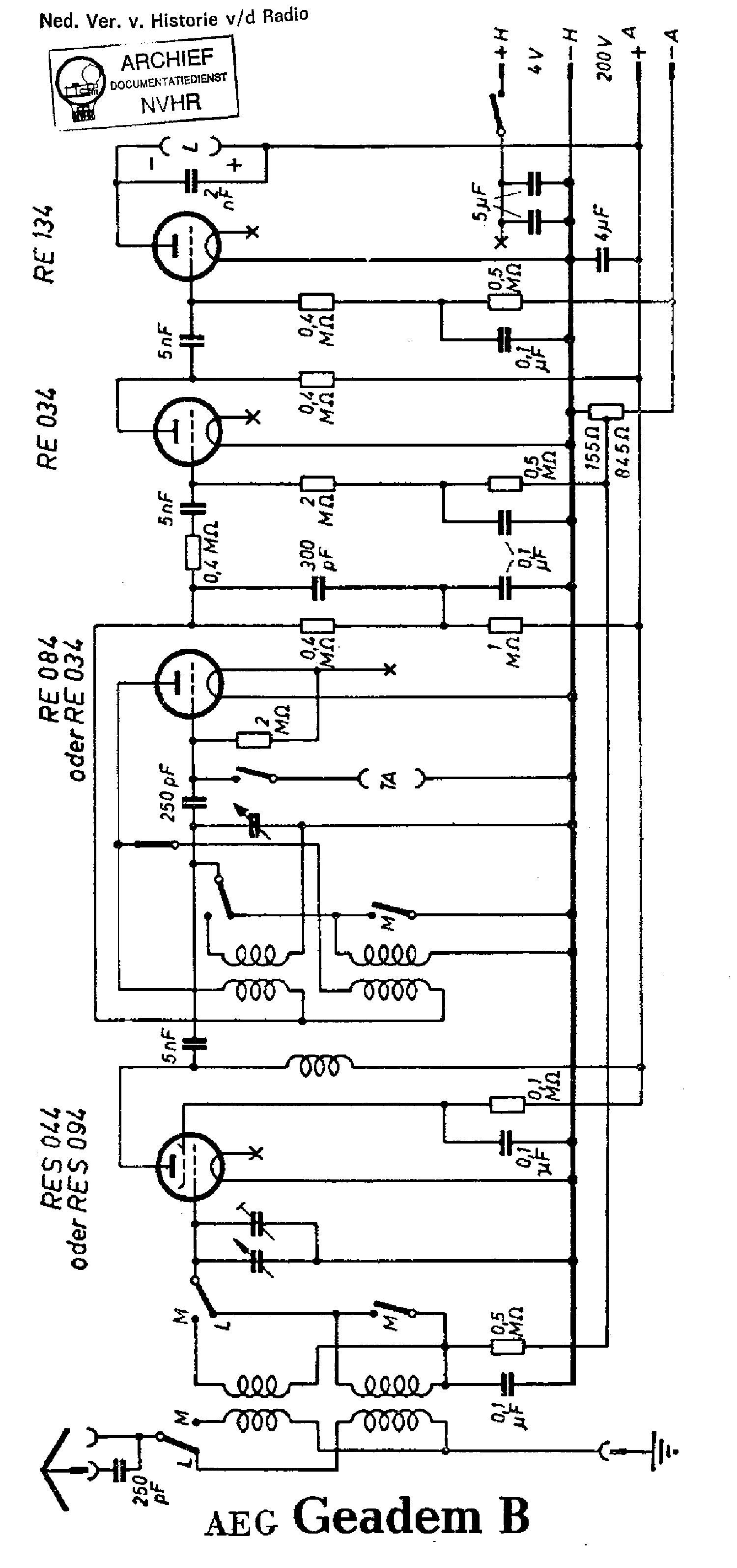 AEG GEADEM B BATTERY RECEIVER SCH Service Manual download, schematics