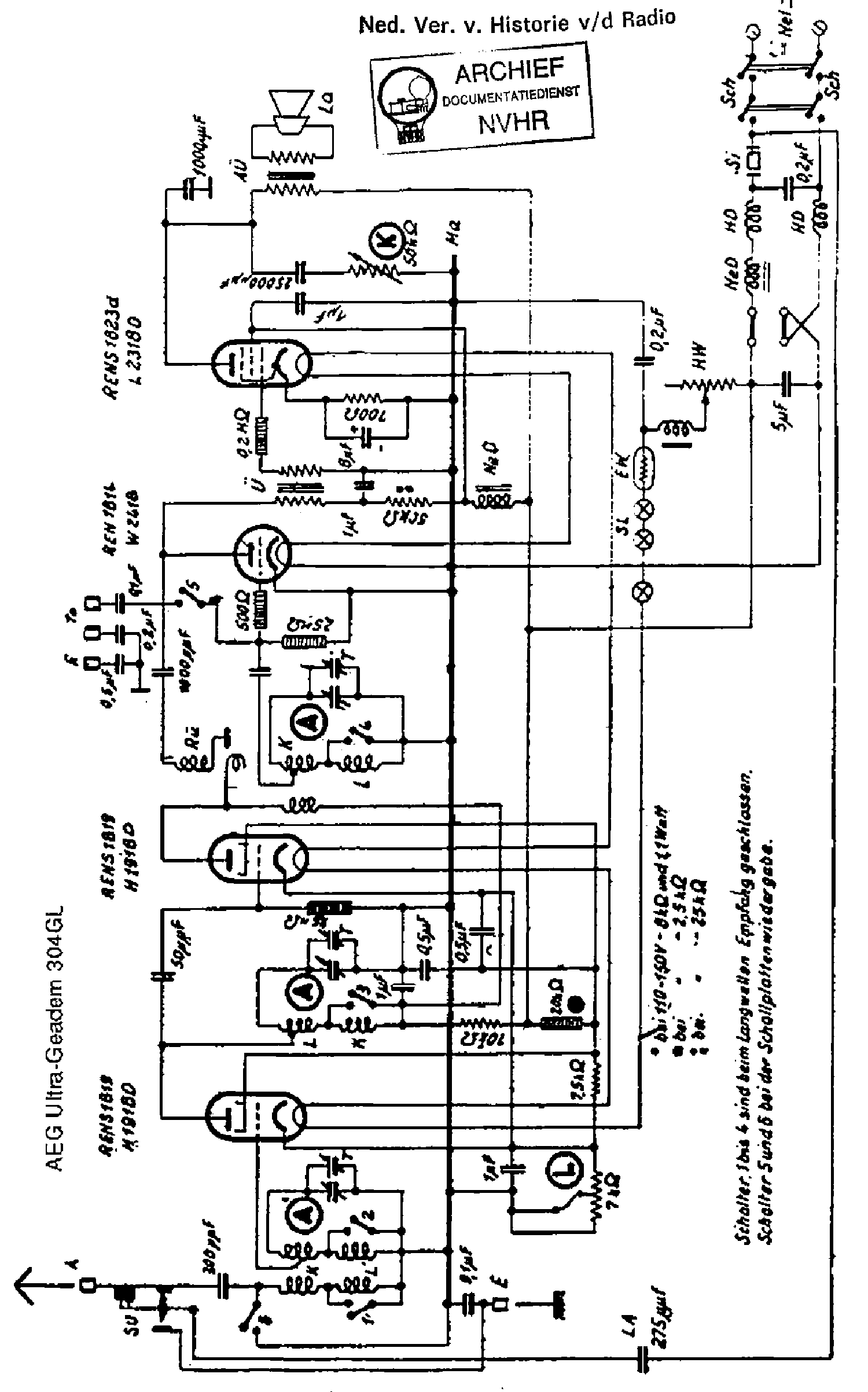 AEG ULTRA-GEADEM 304GL RECEIVER SCH service manual