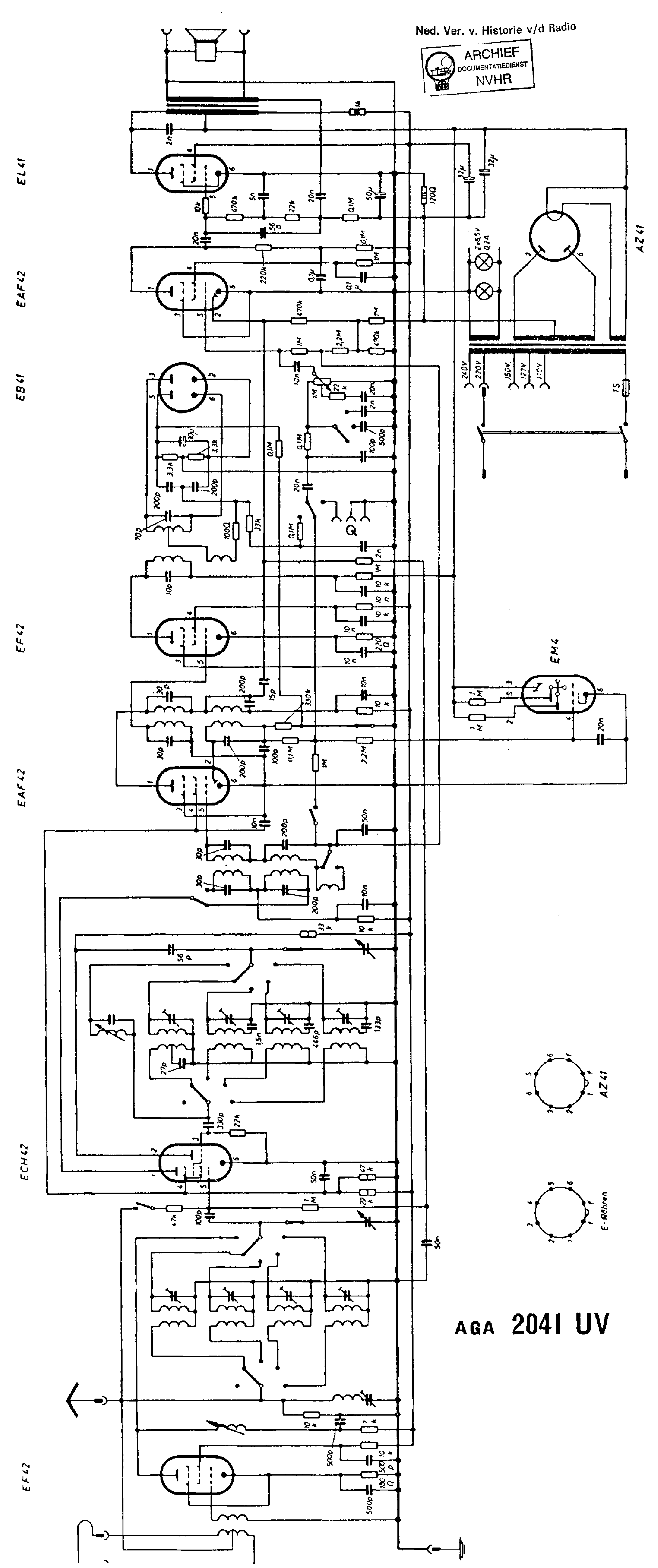 AGA 2041UV RECEIVER SCH Service Manual download, schematics, eeprom ...