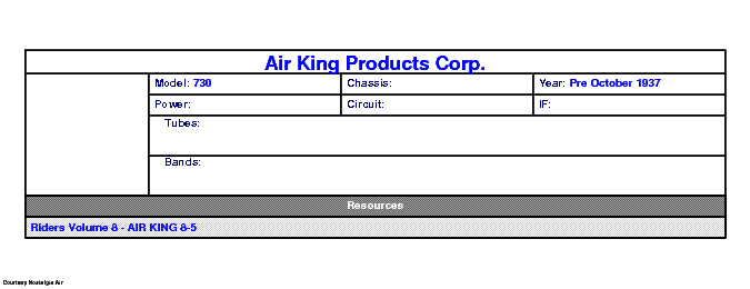 AIR KING PRODUCTS 730 SCH service manual