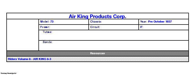 AIR KING PRODUCTS 73 SCH service manual