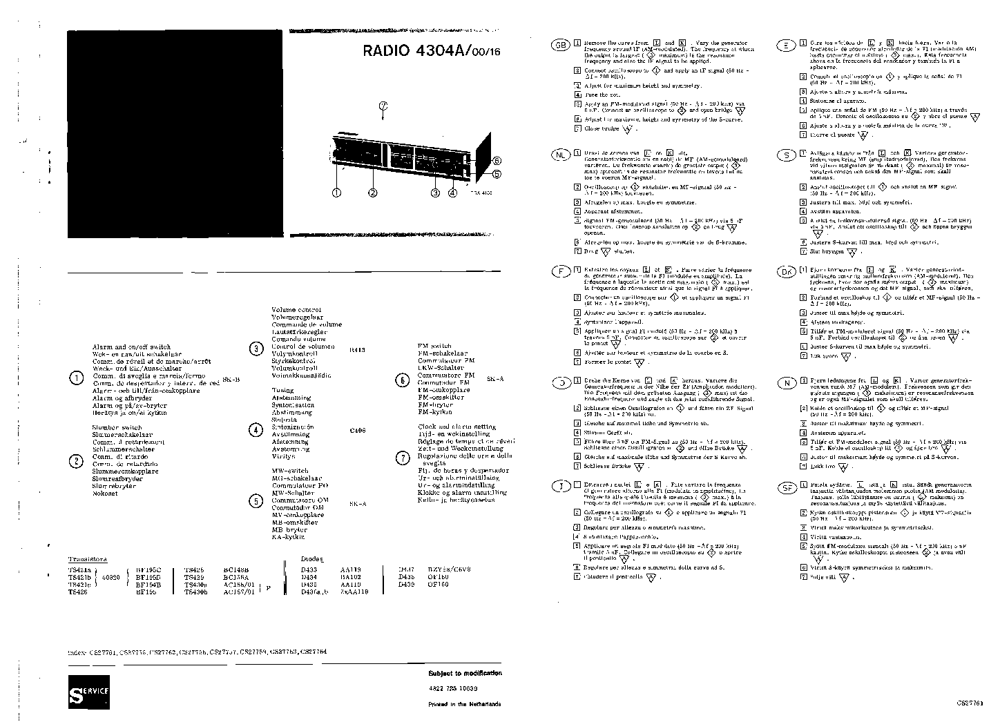 ARISTONA 4304A SERIE RADIO SM service manual