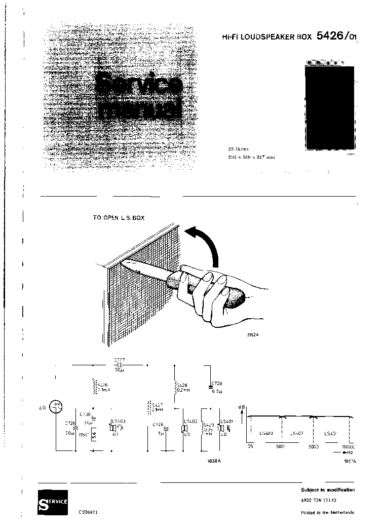 ARISTONA 5426 01 LOUDSPEAKER BOX SM service manual