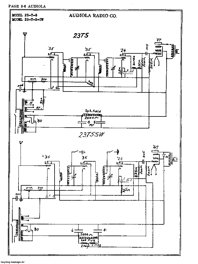 AUDIOLA RADIO CO 23-T-5-SW SCH Service Manual download, schematics ...