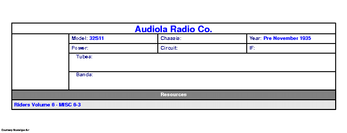 AUDIOLA RADIO CO 23S11 SCH service manual