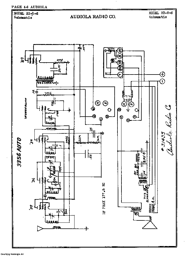 AUDIOLA RADIO CO 33-S-6 SCH Service Manual download, schematics, eeprom ...