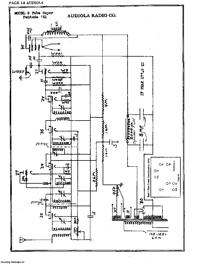 AUDIOLA RADIO CO 8 TUBE SUPER PENTODE SCH Service Manual download ...