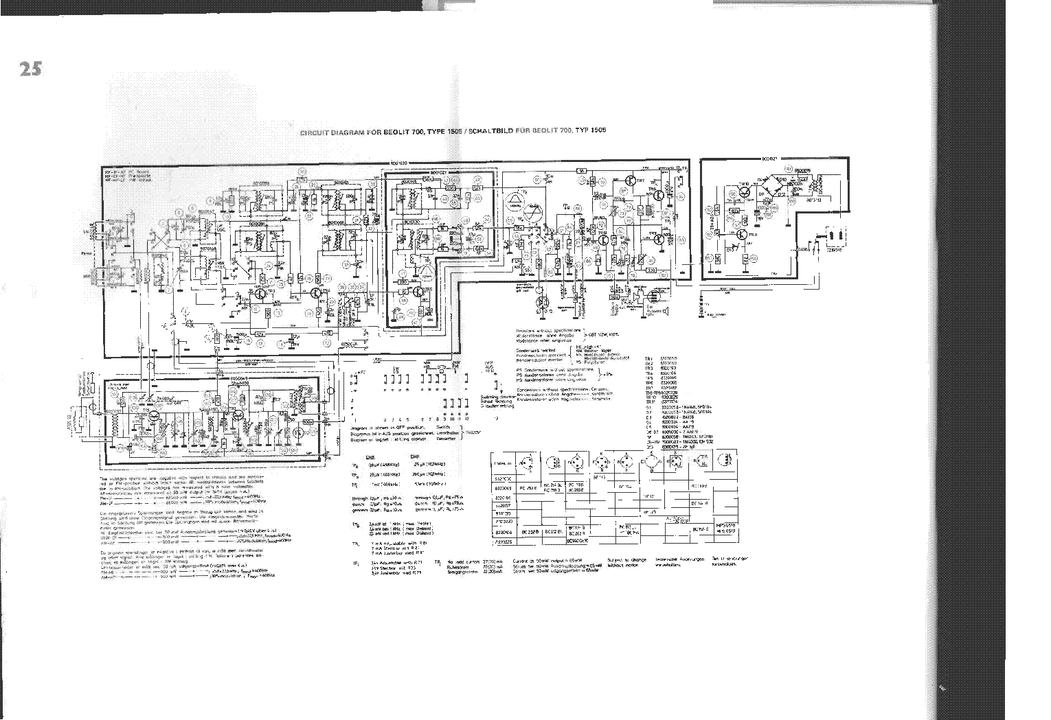 BANG OLUFSEN BEOLIT 700 TYPE 1505 BEOLIT 707 TYPE 1515 MAINS SWITCH SM service manual (2nd page)