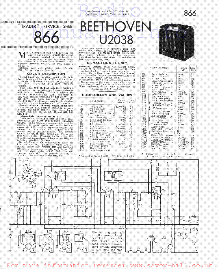 BEETHOVEN U2038 service manual