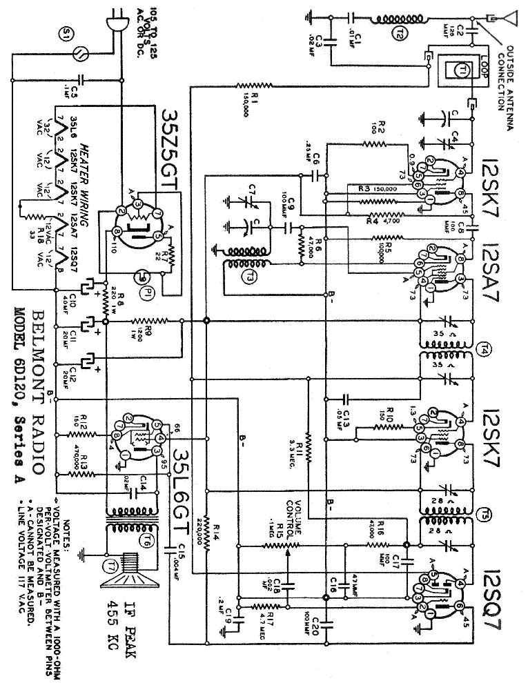 BELMONT 6D120 SERIESA RADIO ORIGINAL SM SCH service manual (1st page)