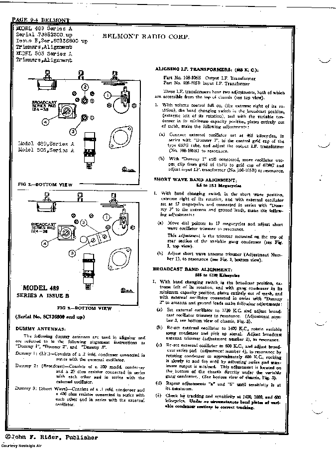 BELMONT RADIO CORP. 505, SERIES A SCH service manual (2nd page)