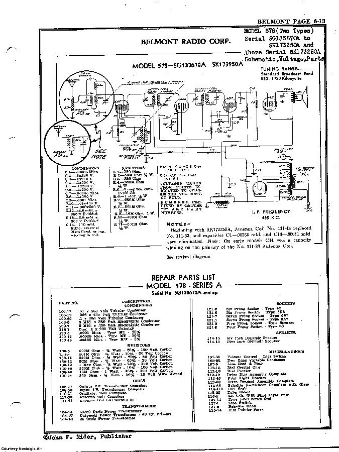 BELMONT RADIO CORP. 578 SCH service manual (2nd page)