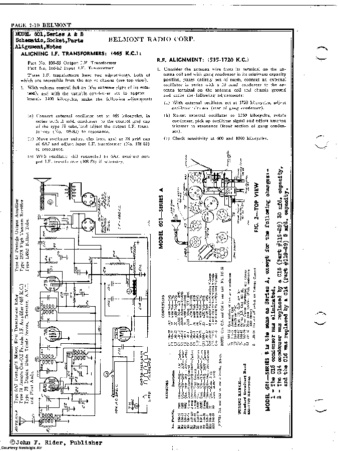 BELMONT RADIO CORP. 601 SCH service manual (2nd page)