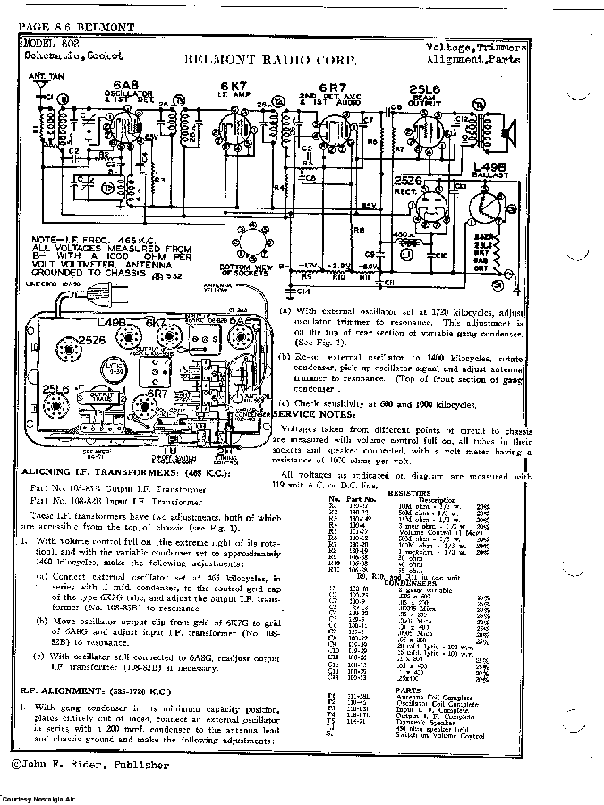 BELMONT RADIO CORP. 602 SCH service manual (2nd page)