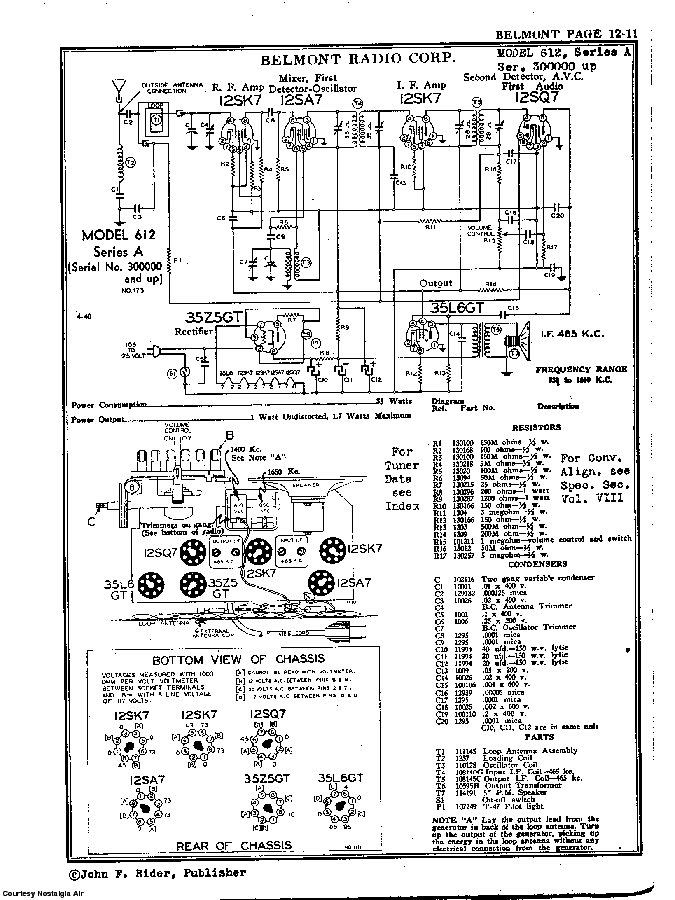 BELMONT RADIO CORP. 612, SERIES A SCH service manual (2nd page)