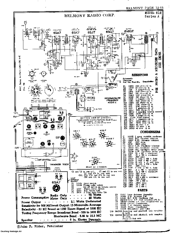 BELMONT RADIO CORP. 616, SERIES A SCH service manual (2nd page)