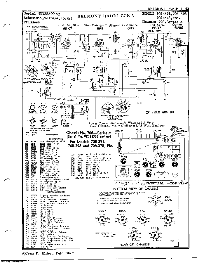 BELMONT RADIO CORP. 708-391, SERIES A SCH service manual (2nd page)