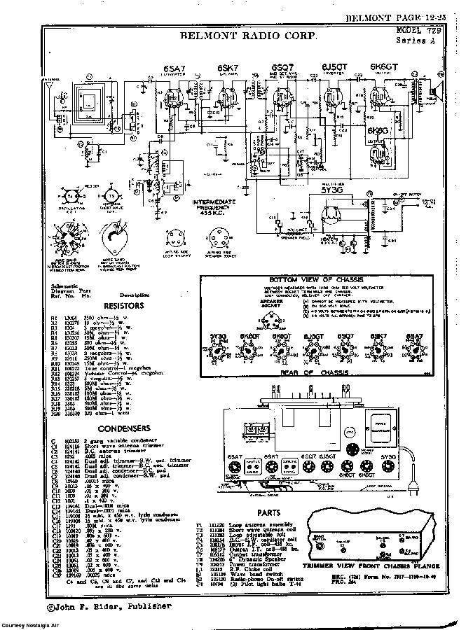 BELMONT RADIO CORP. 729, SERIES A SCH service manual (2nd page)