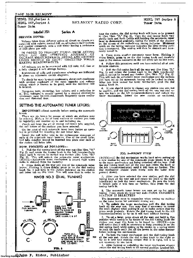 BELMONT RADIO CORP. 751 SCH service manual (2nd page)