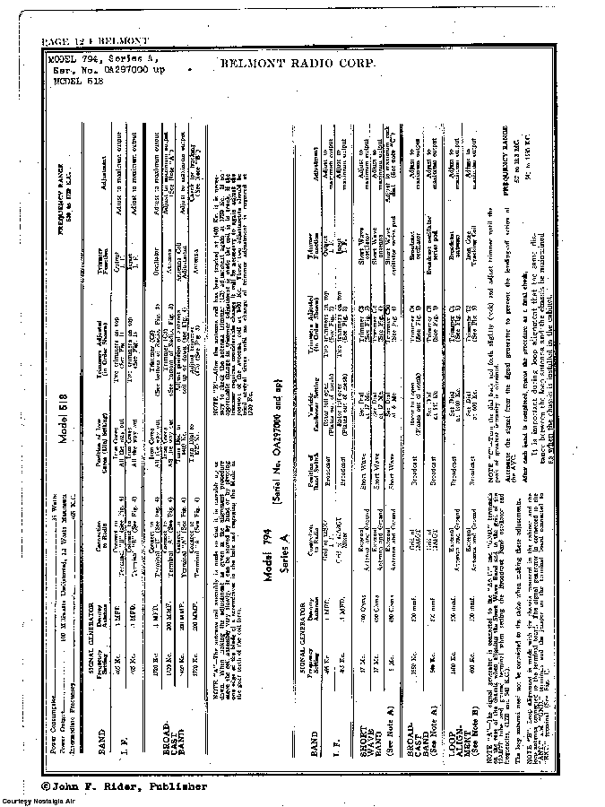 BELMONT RADIO CORP. 794, SERIES A SCH service manual (2nd page)