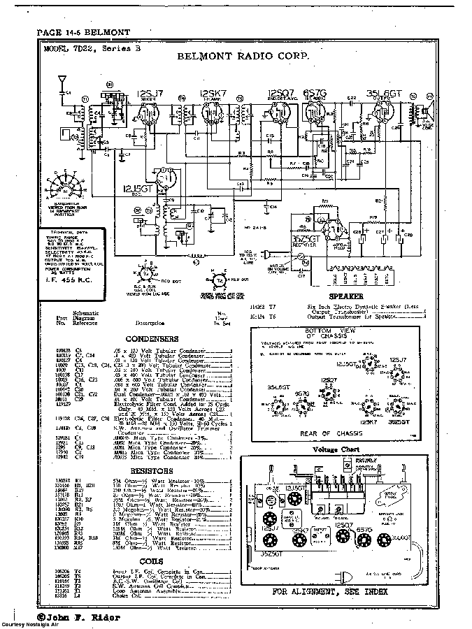 BELMONT RADIO CORP. 7D22, SERIES B SCH service manual (2nd page)