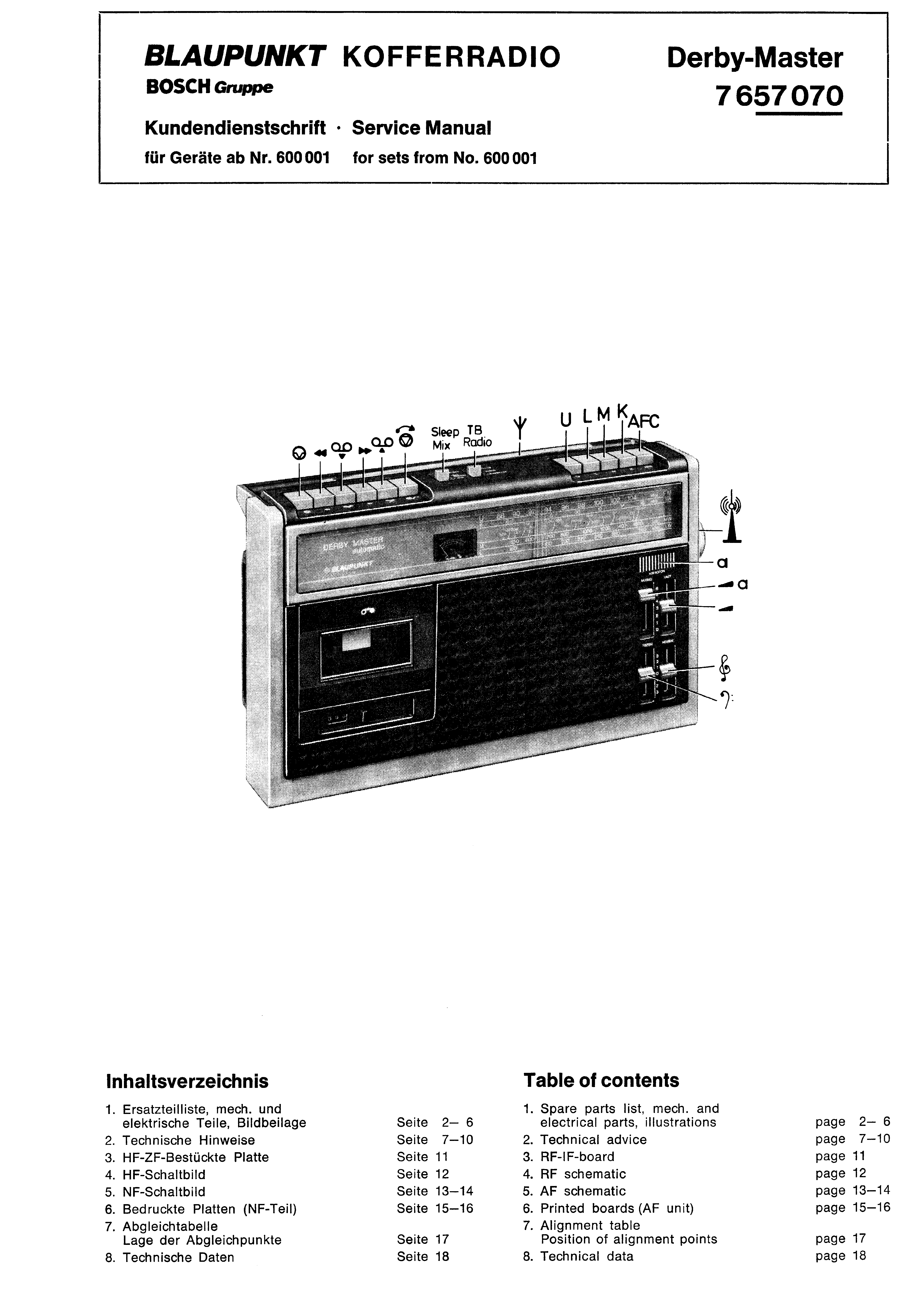 BLAUPUNKT DERBY MASTER 7 657 070 SM service manual
