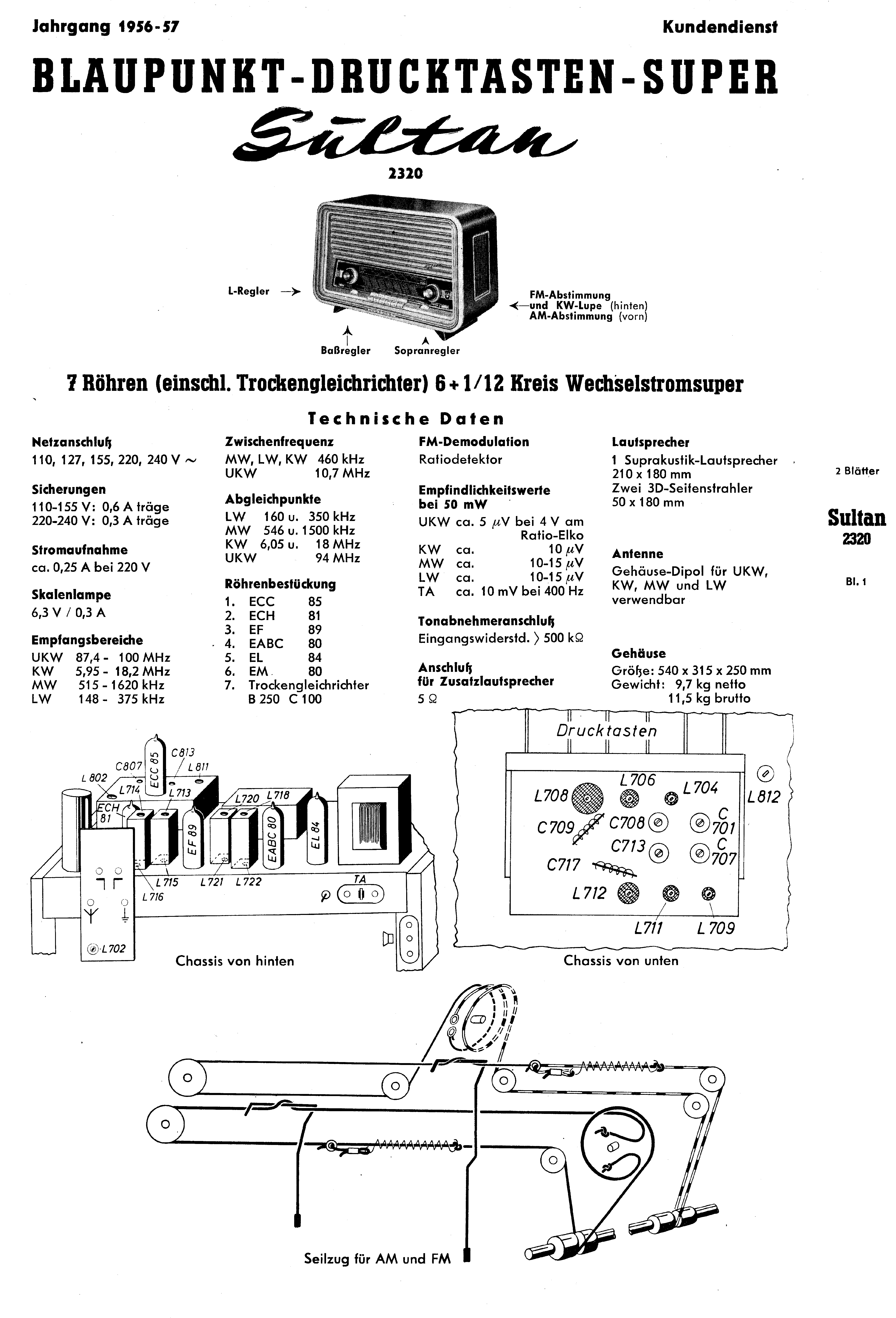 Blaupunkt Service Manual für Sultan-Stockholm 22200-22250  Copy 