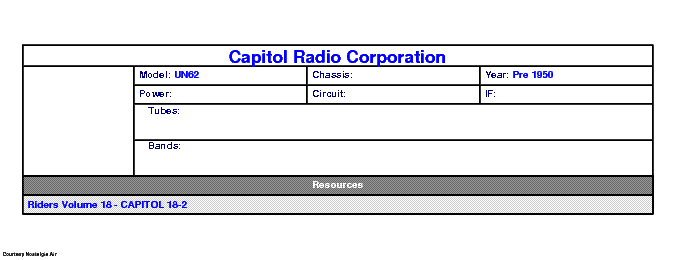 CAPITOL RADIO CORPORATION UN62 SCH service manual