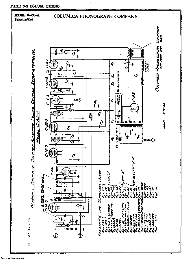 COLUMBIA PHONOGRAPH CO. C-80-A SCH Service Manual download, schematics ...