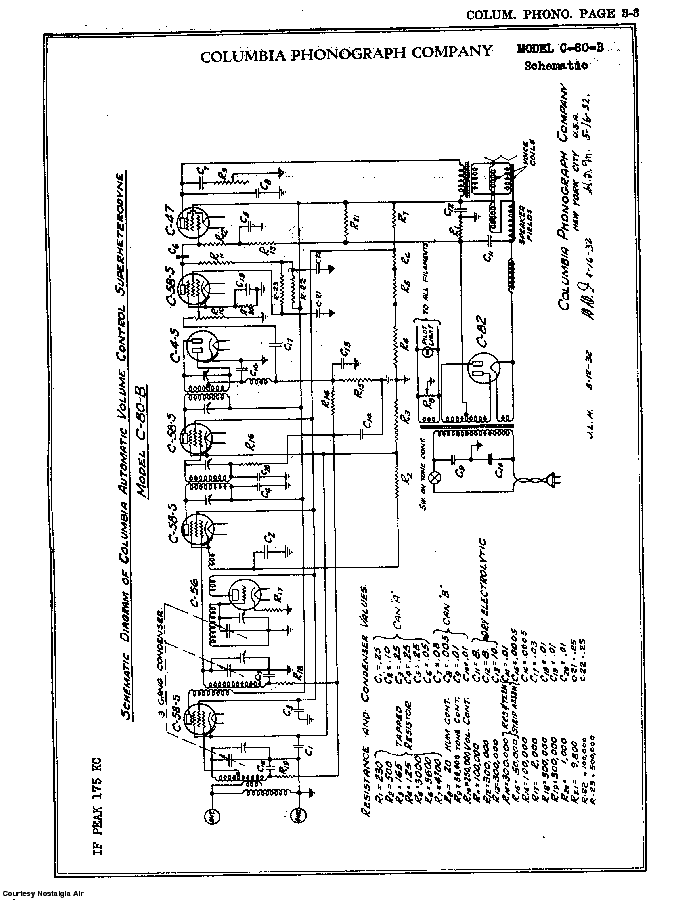 COLUMBIA PHONOGRAPH CO. C-80-B SCH Service Manual download, schematics ...