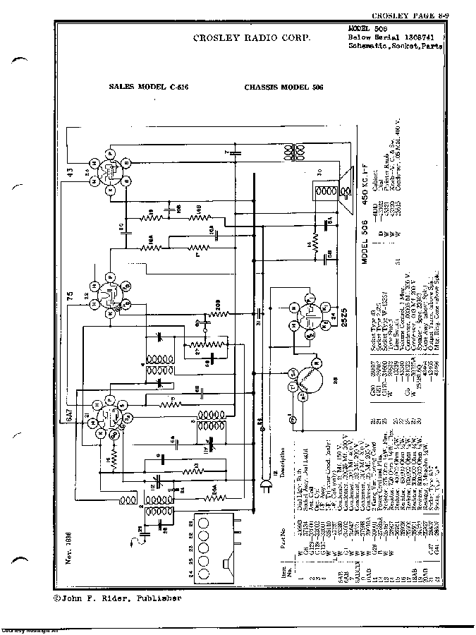 CROSLEY CORP. 506 SCH Service Manual download, schematics, eeprom ...