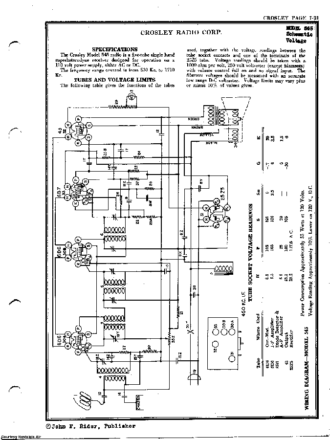 CROSLEY CORP. 545 SCH Service Manual download, schematics, eeprom ...