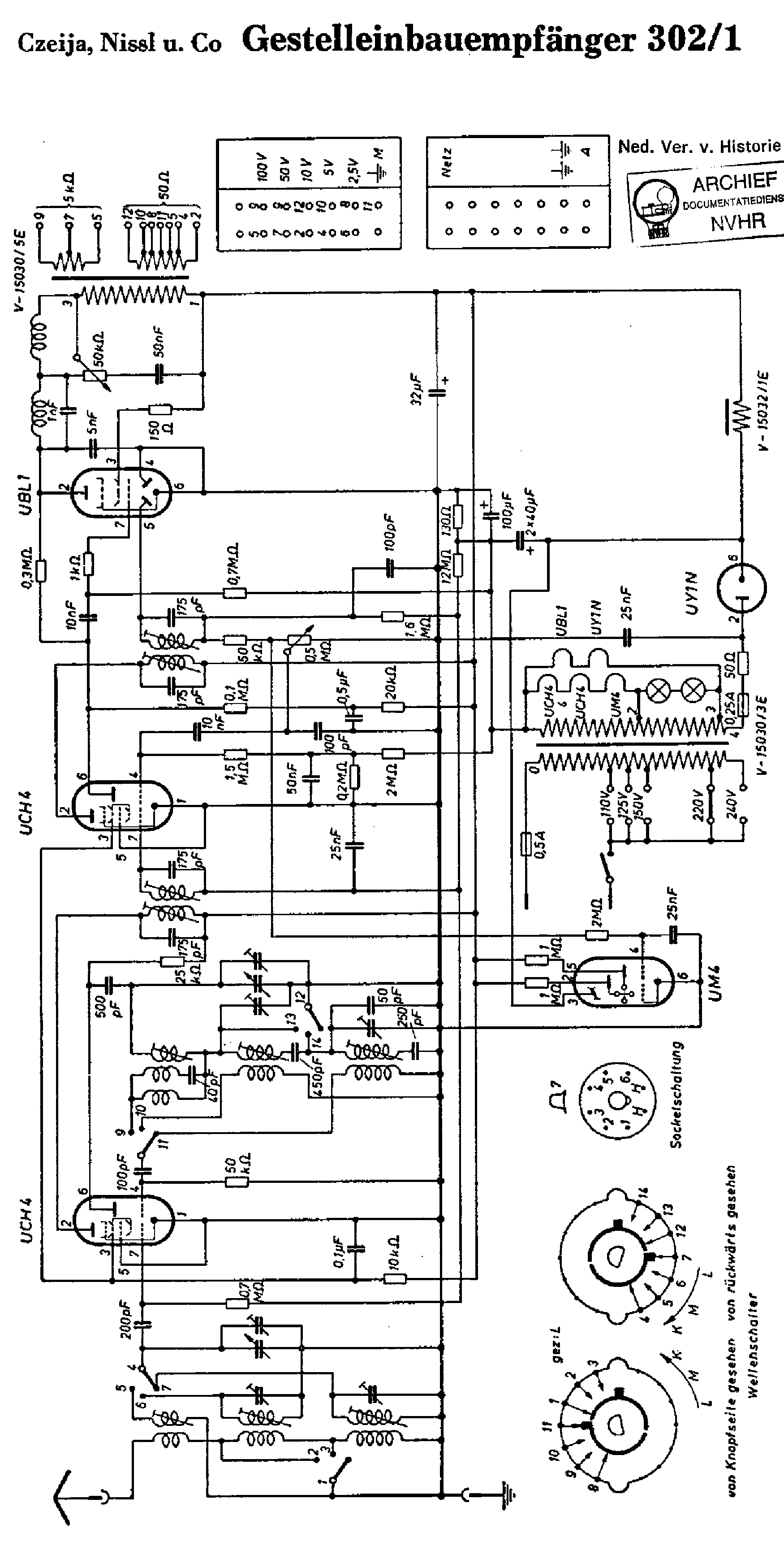 CZEIJA-NISSL 302-1 RECEIVER SCH Service Manual download, schematics Sns-Brigh10