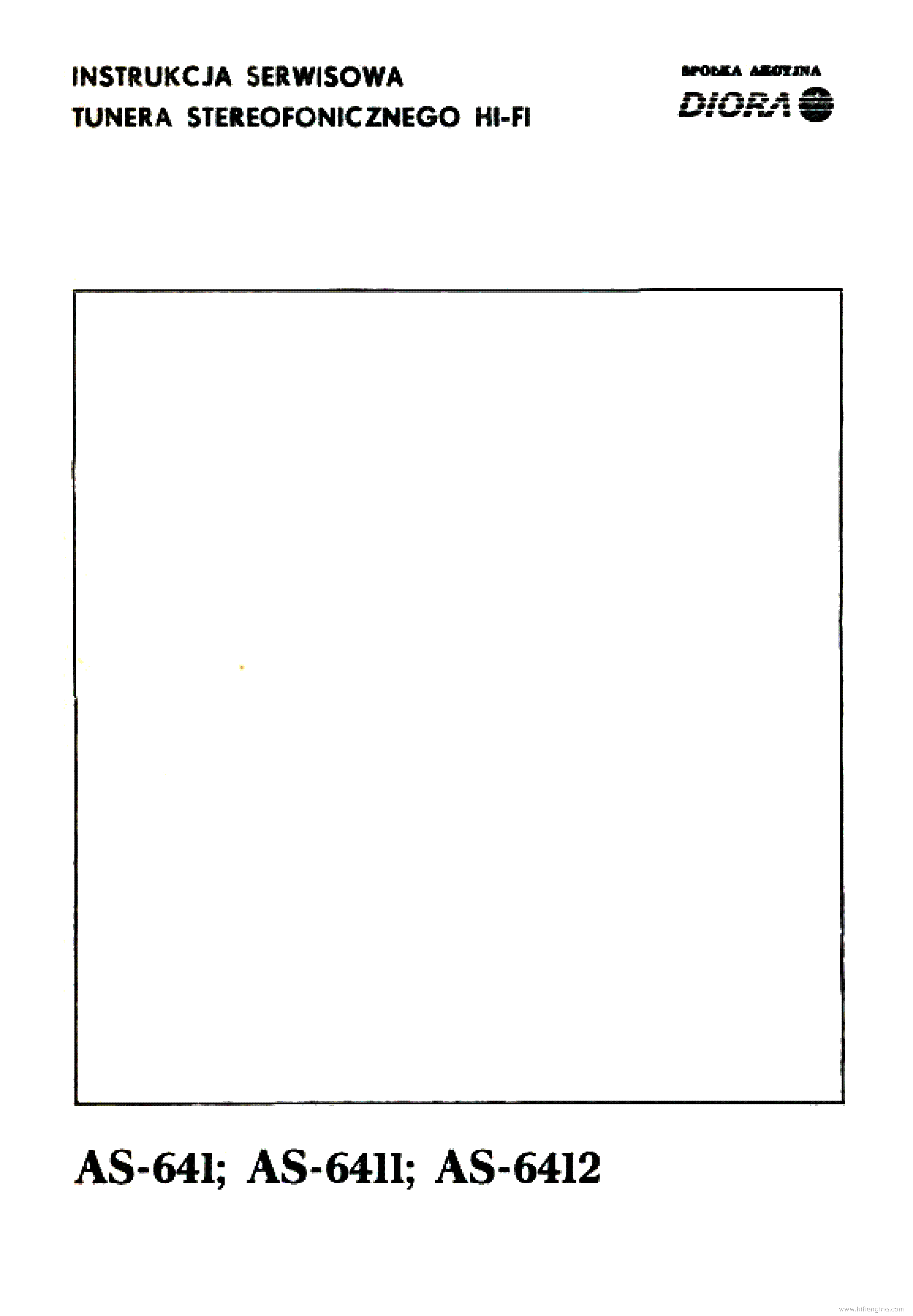 DIORA AS-641 AS-6411 AS-6412 BW 11PAGES SM service manual (1st page)