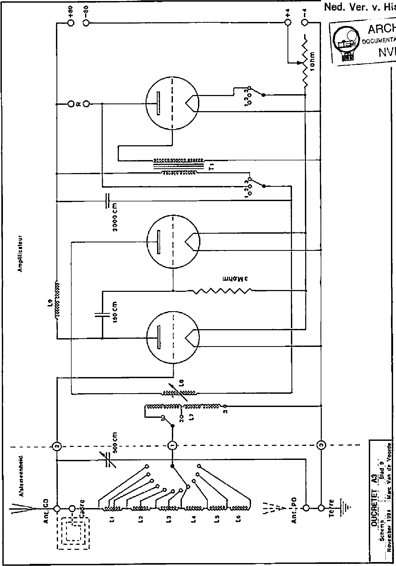 Ducretet A3 Early Battery Receiver Sch Service Manual Download