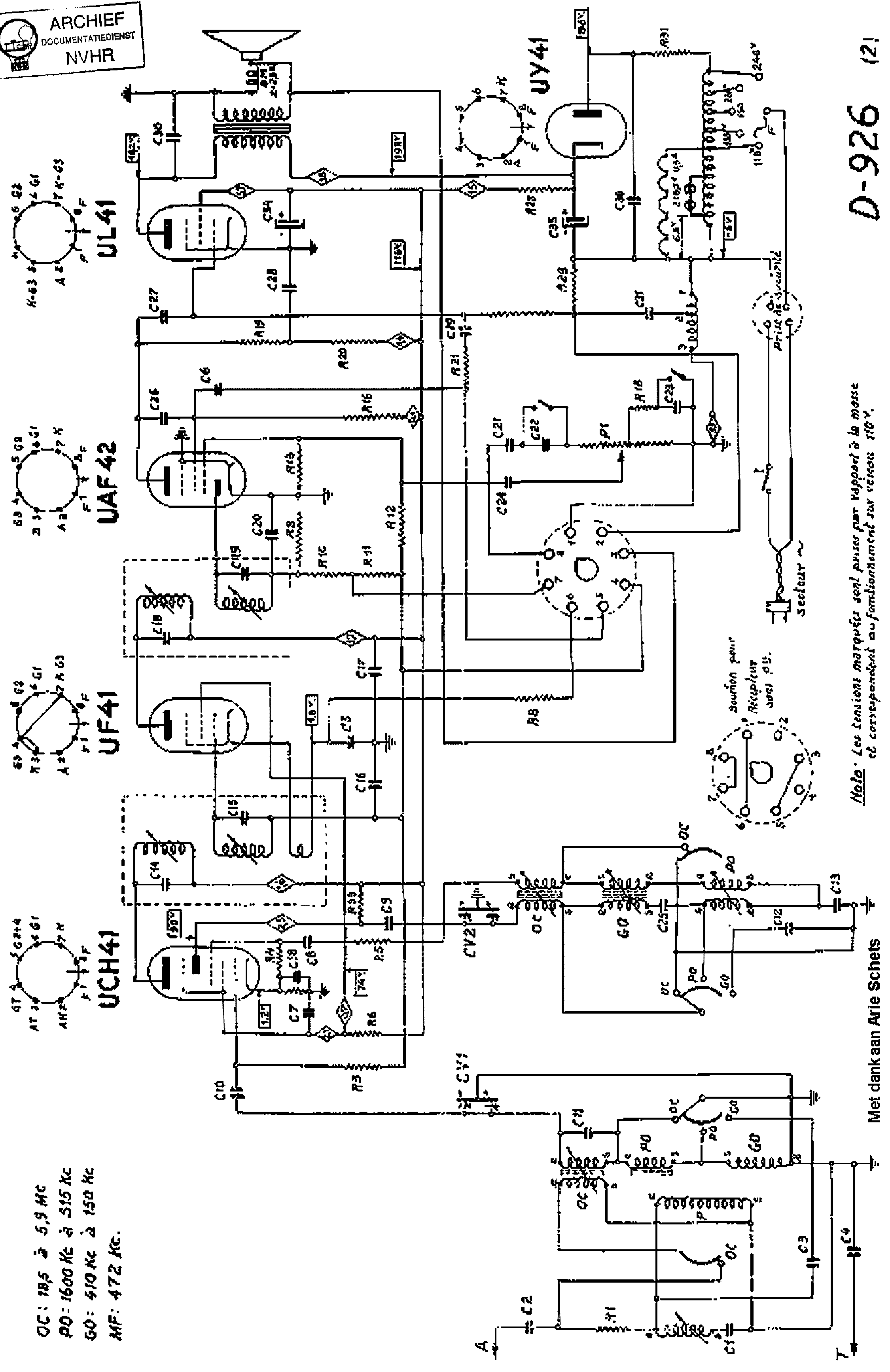 DUCRETET D926 RECEIVER SCH Service Manual download, schematics, eeprom ...