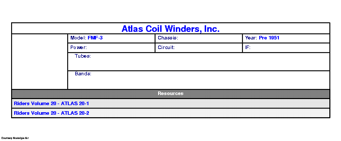ATLAS COIL WINDERS,INC. FMF-3 SCH service manual